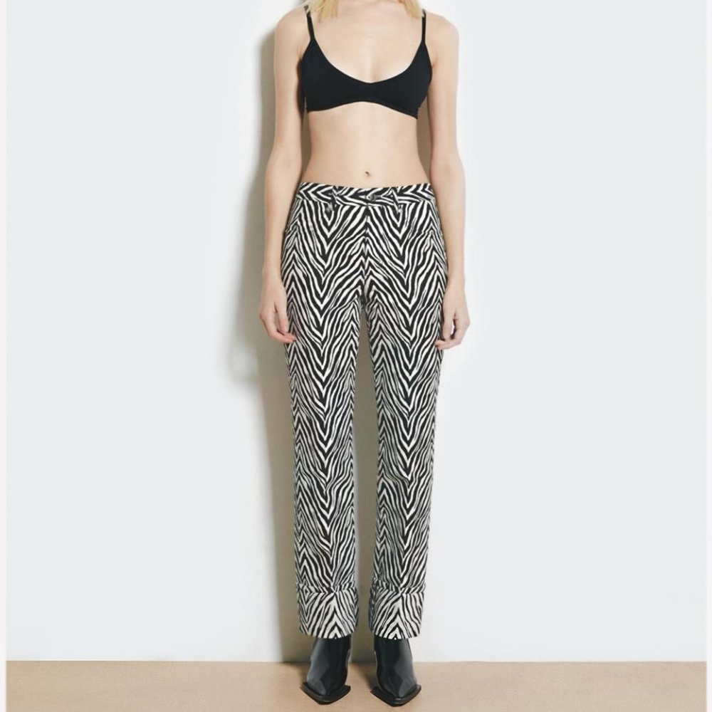 Helmut Lang herringbone zebra jacquard Motley pant